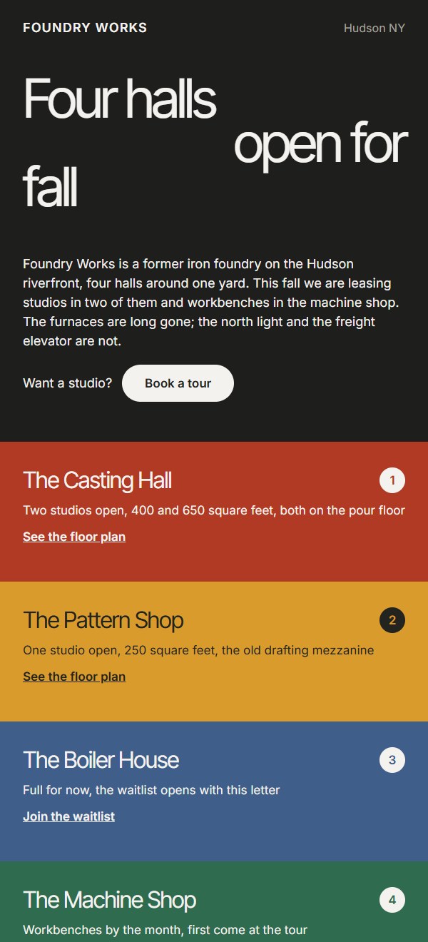 The same email rendered in dark mode